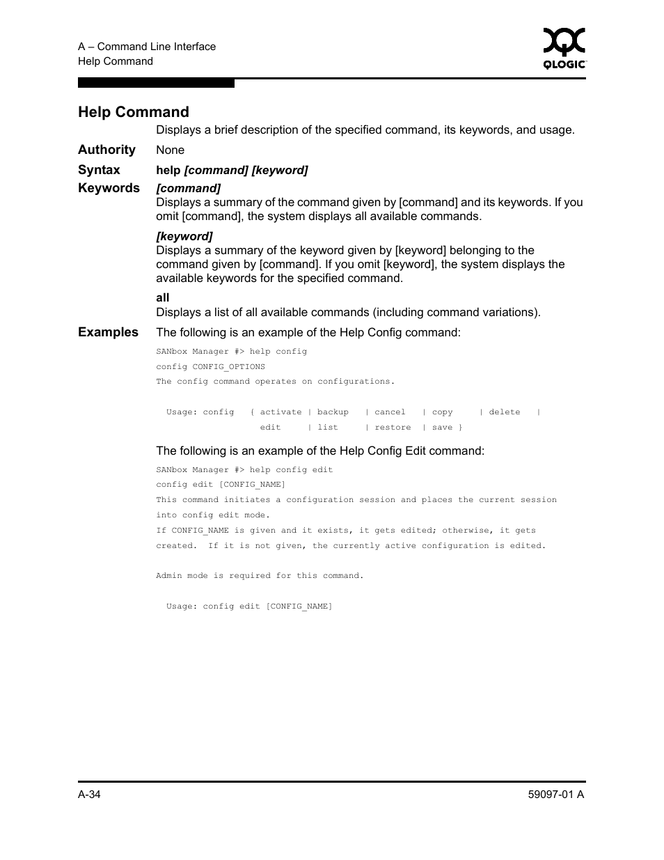 Help command, A-34 | Sun Microsystems 5602 User Manual | Page 208 / 324
