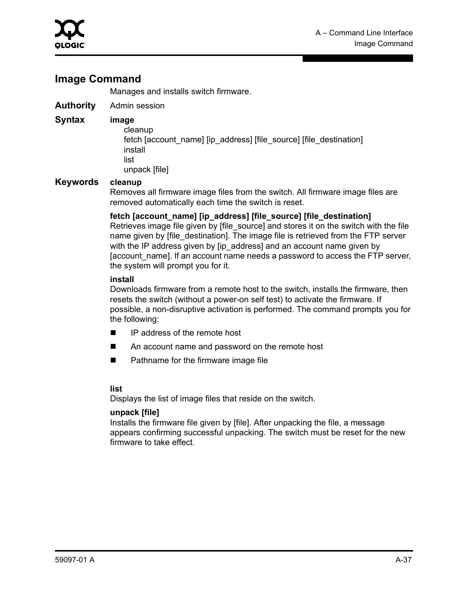 Image command, A-37 | Sun Microsystems 5602 User Manual | Page 211 / 324