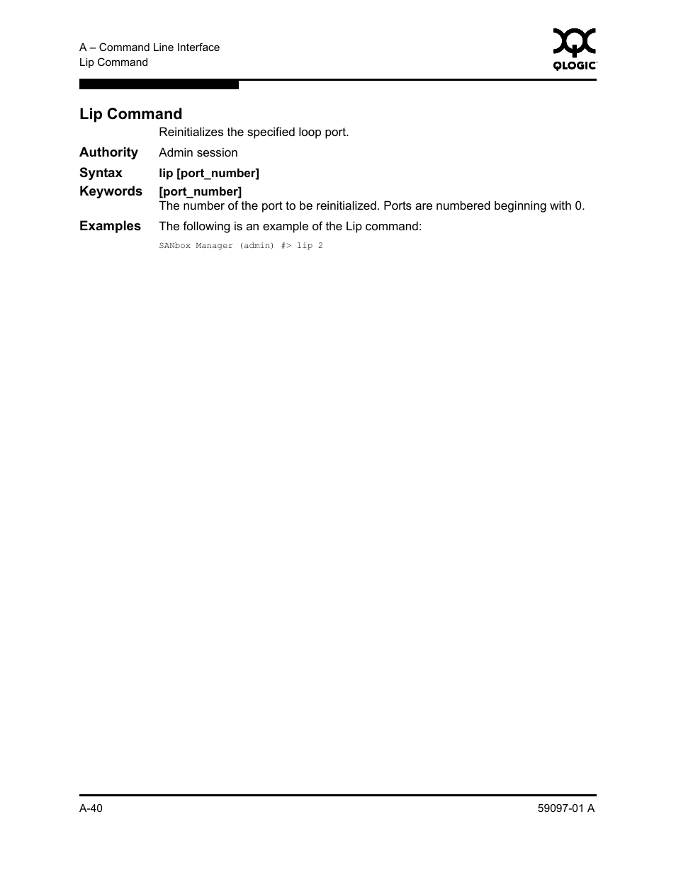 Lip command, A-40 | Sun Microsystems 5602 User Manual | Page 214 / 324