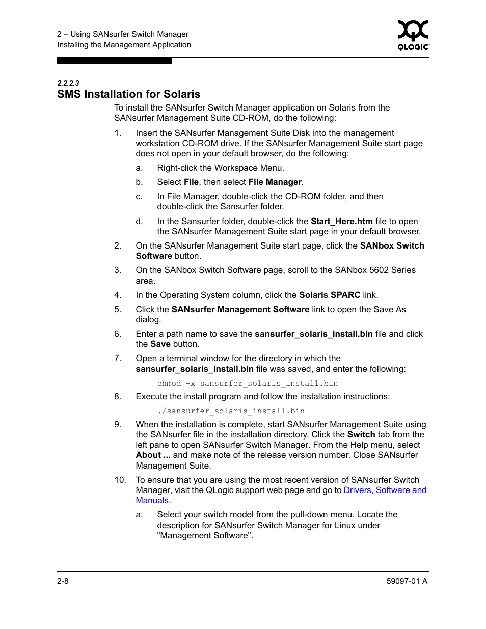 3 sms installation for solaris, Sms installation for solaris -8 | Sun Microsystems 5602 User Manual | Page 24 / 324