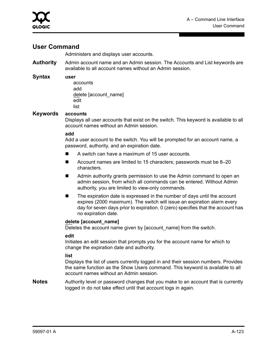 User command, For informatio, A-123 | Sun Microsystems 5602 User Manual | Page 297 / 324