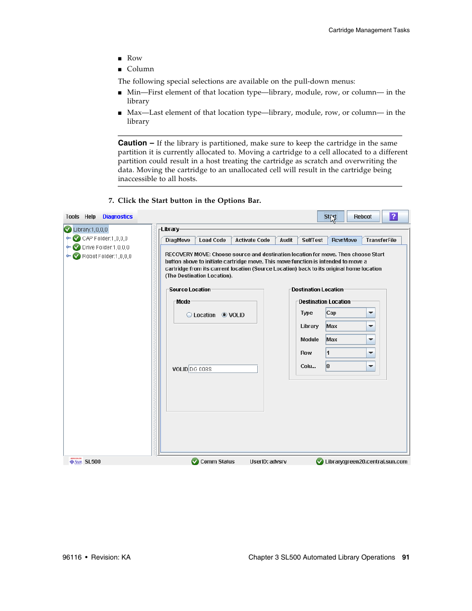 Sun Microsystems StorageTek Modular Library System SL500 User Manual | Page 123 / 436