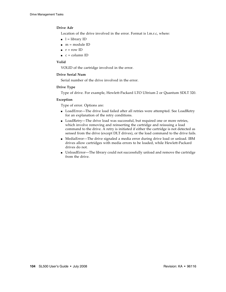 Sun Microsystems StorageTek Modular Library System SL500 User Manual | Page 136 / 436