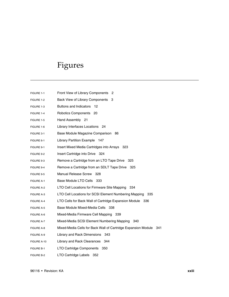 Figures, Figures xxii | Sun Microsystems StorageTek Modular Library System SL500 User Manual | Page 23 / 436