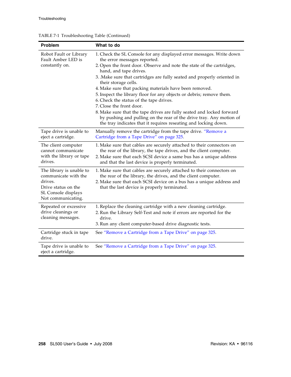 Sun Microsystems StorageTek Modular Library System SL500 User Manual | Page 290 / 436