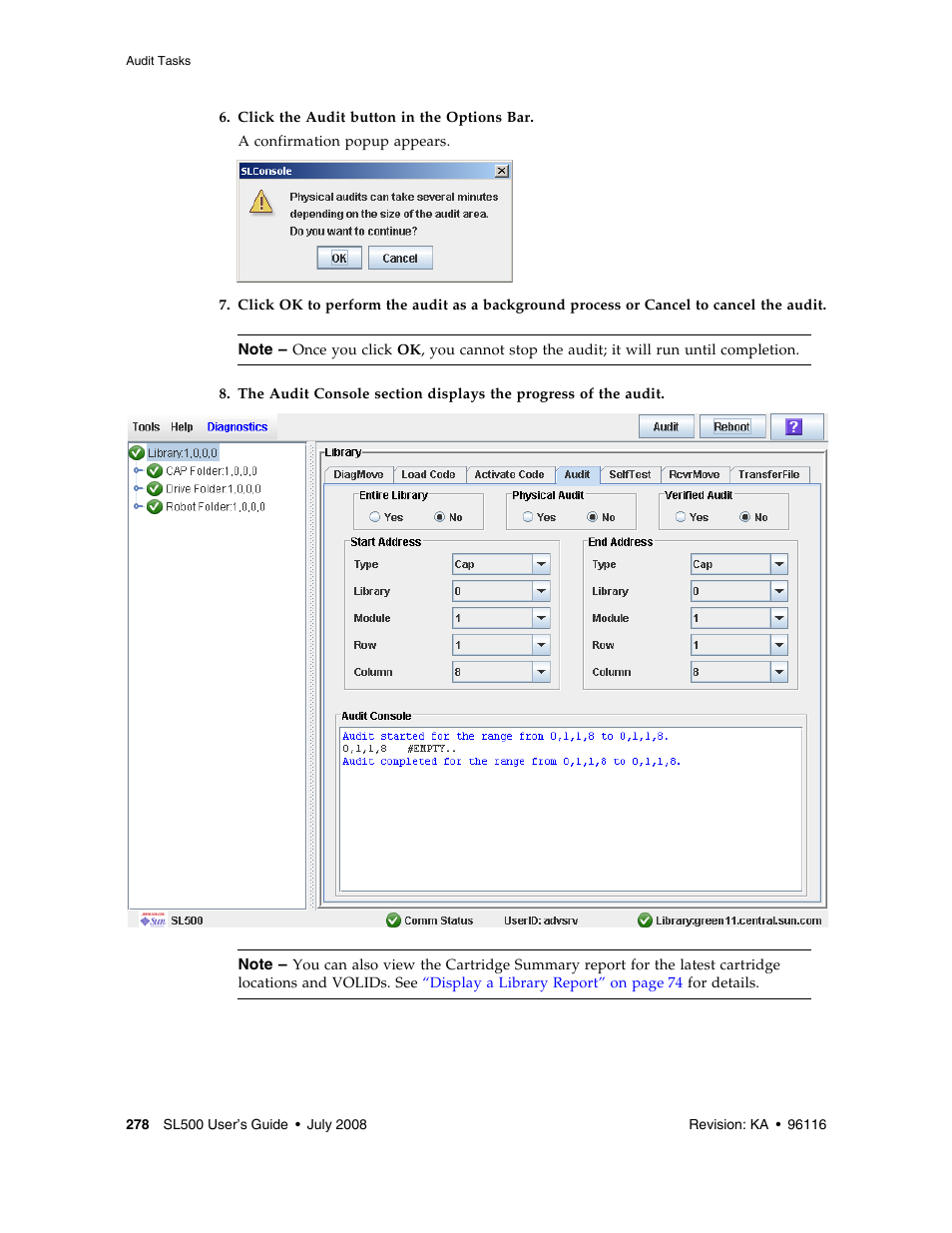 Sun Microsystems StorageTek Modular Library System SL500 User Manual | Page 310 / 436