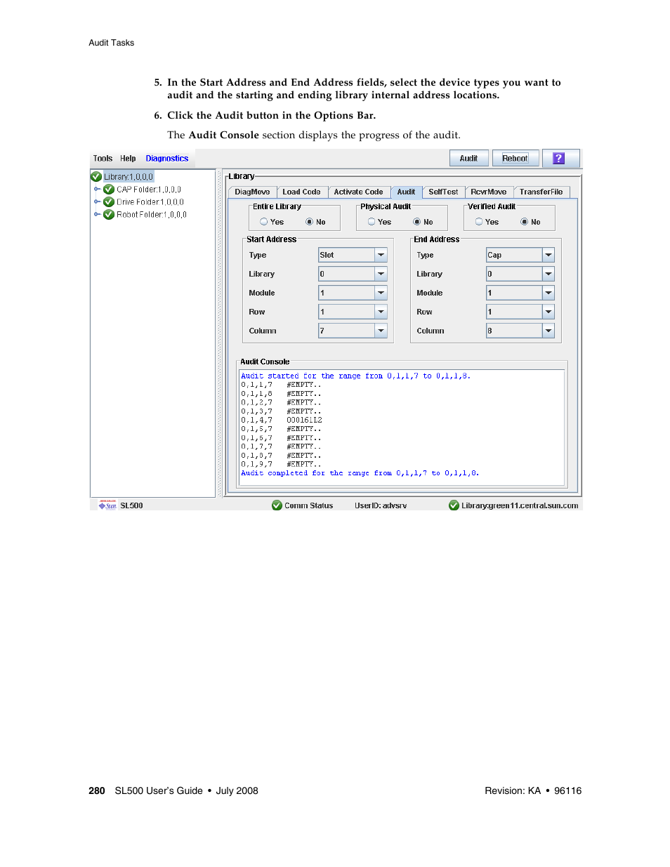 Sun Microsystems StorageTek Modular Library System SL500 User Manual | Page 312 / 436