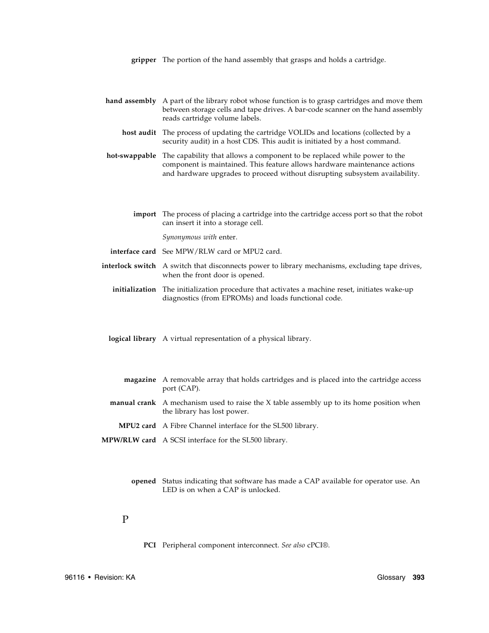 Sun Microsystems StorageTek Modular Library System SL500 User Manual | Page 425 / 436