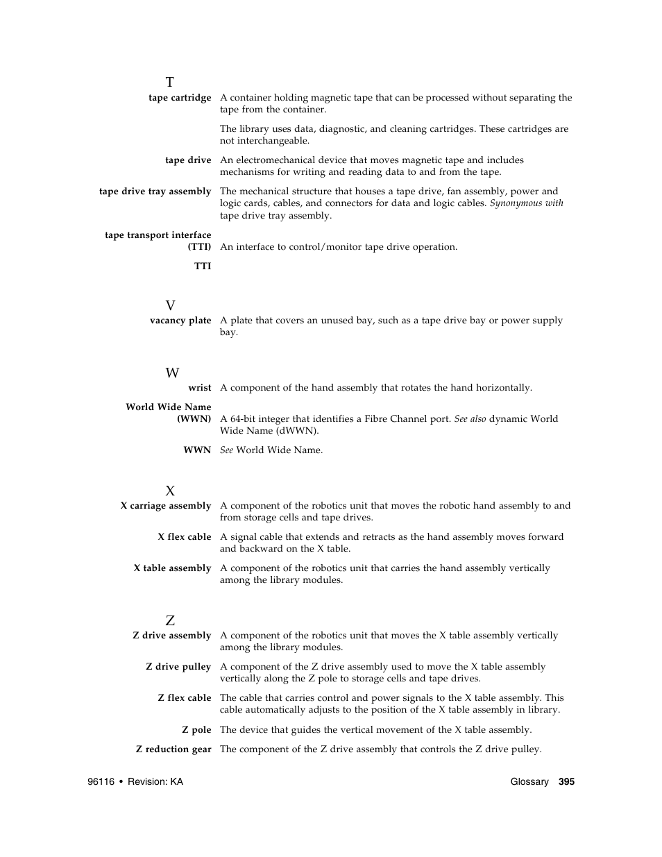 Sun Microsystems StorageTek Modular Library System SL500 User Manual | Page 427 / 436