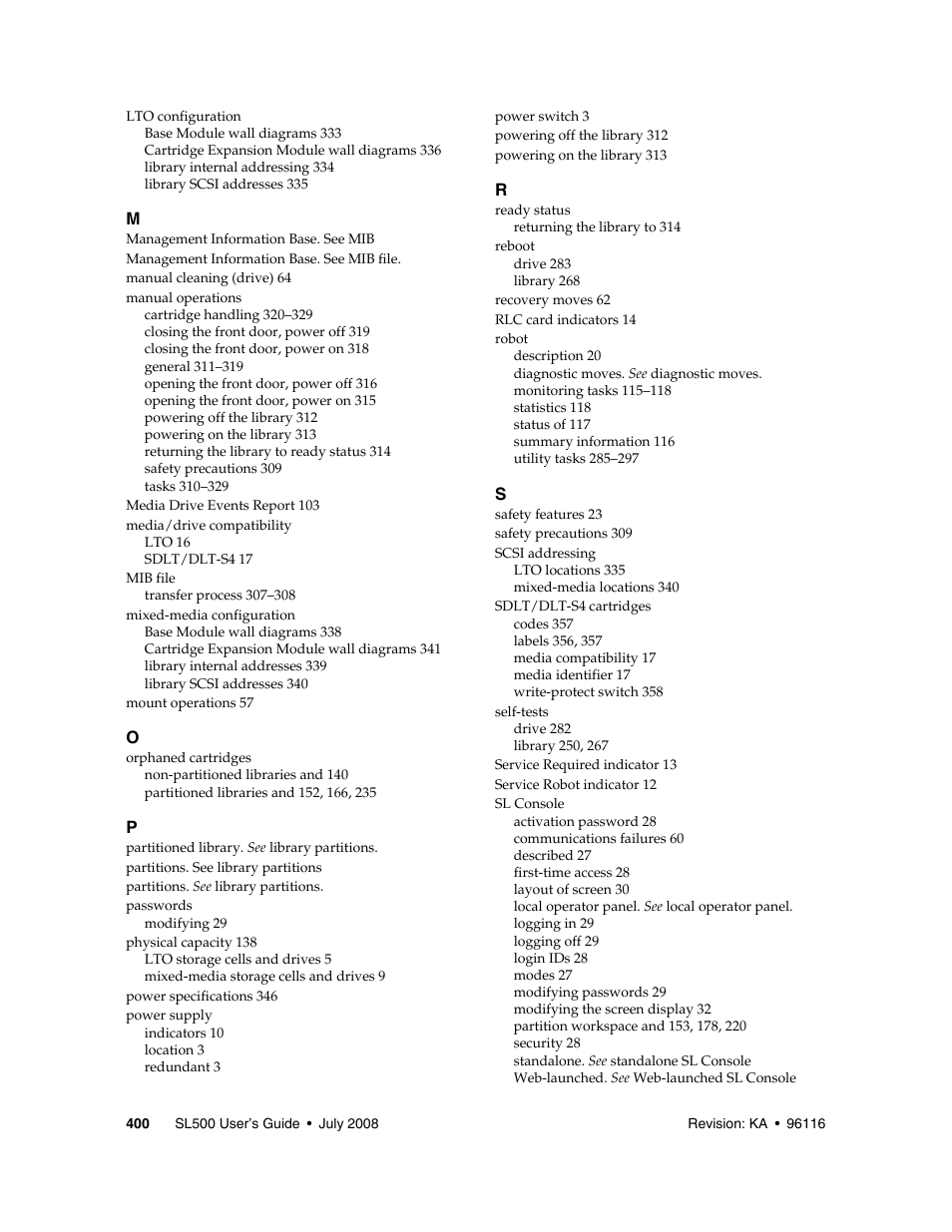 Sun Microsystems StorageTek Modular Library System SL500 User Manual | Page 432 / 436
