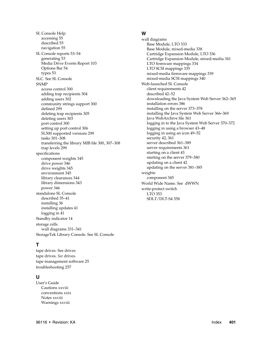 Sun Microsystems StorageTek Modular Library System SL500 User Manual | Page 433 / 436