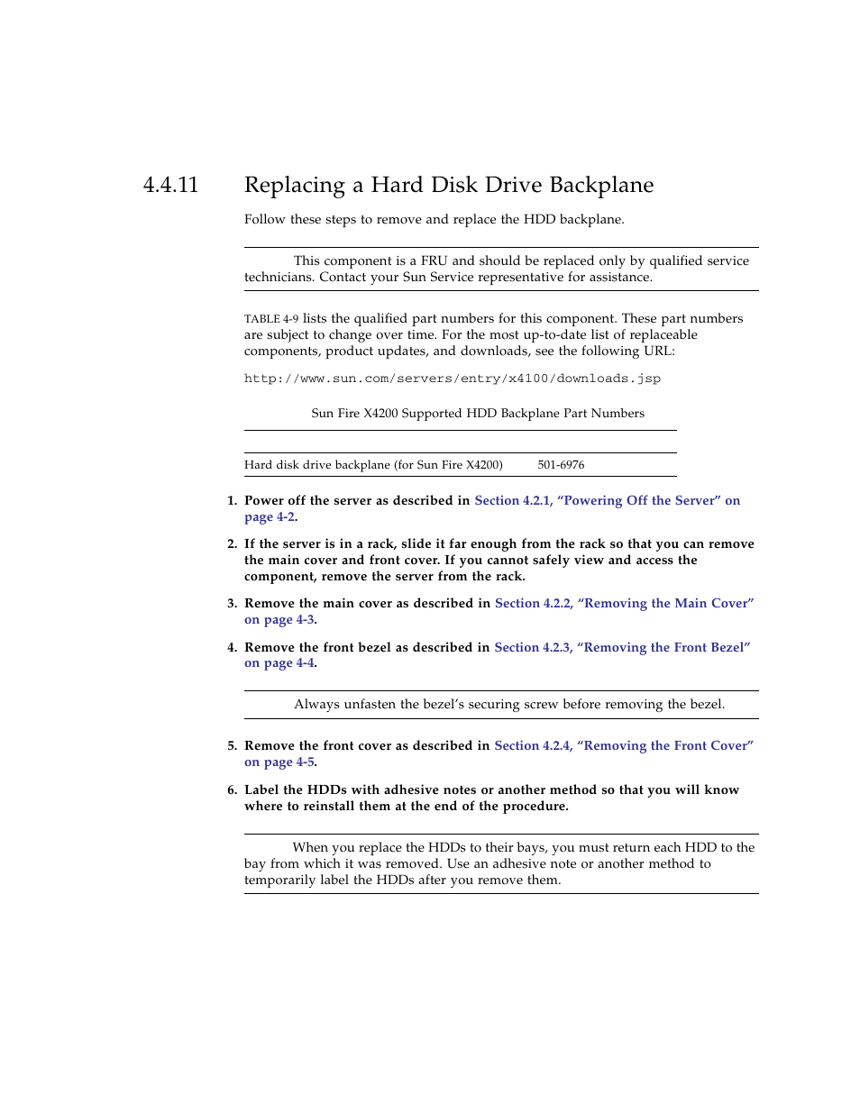 11 replacing a hard disk drive backplane, Replacing a hard disk drive backplane | Sun Microsystems Sun Fire X4100 User Manual | Page 173 / 302