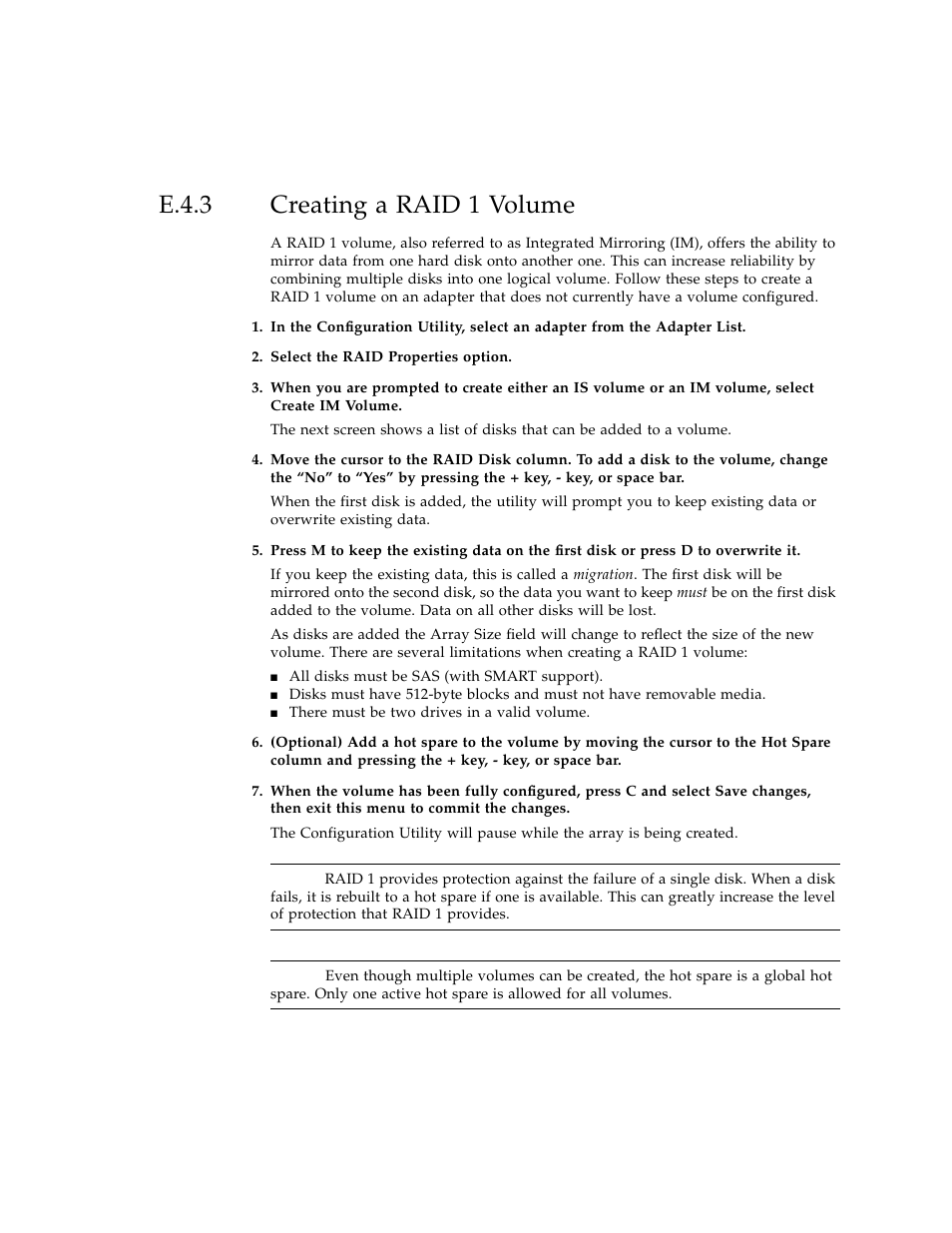 E.4.3 creating a raid 1 volume, Creating a raid 1 volume, E-45 | Sun Microsystems Sun Fire X4100 User Manual | Page 293 / 302