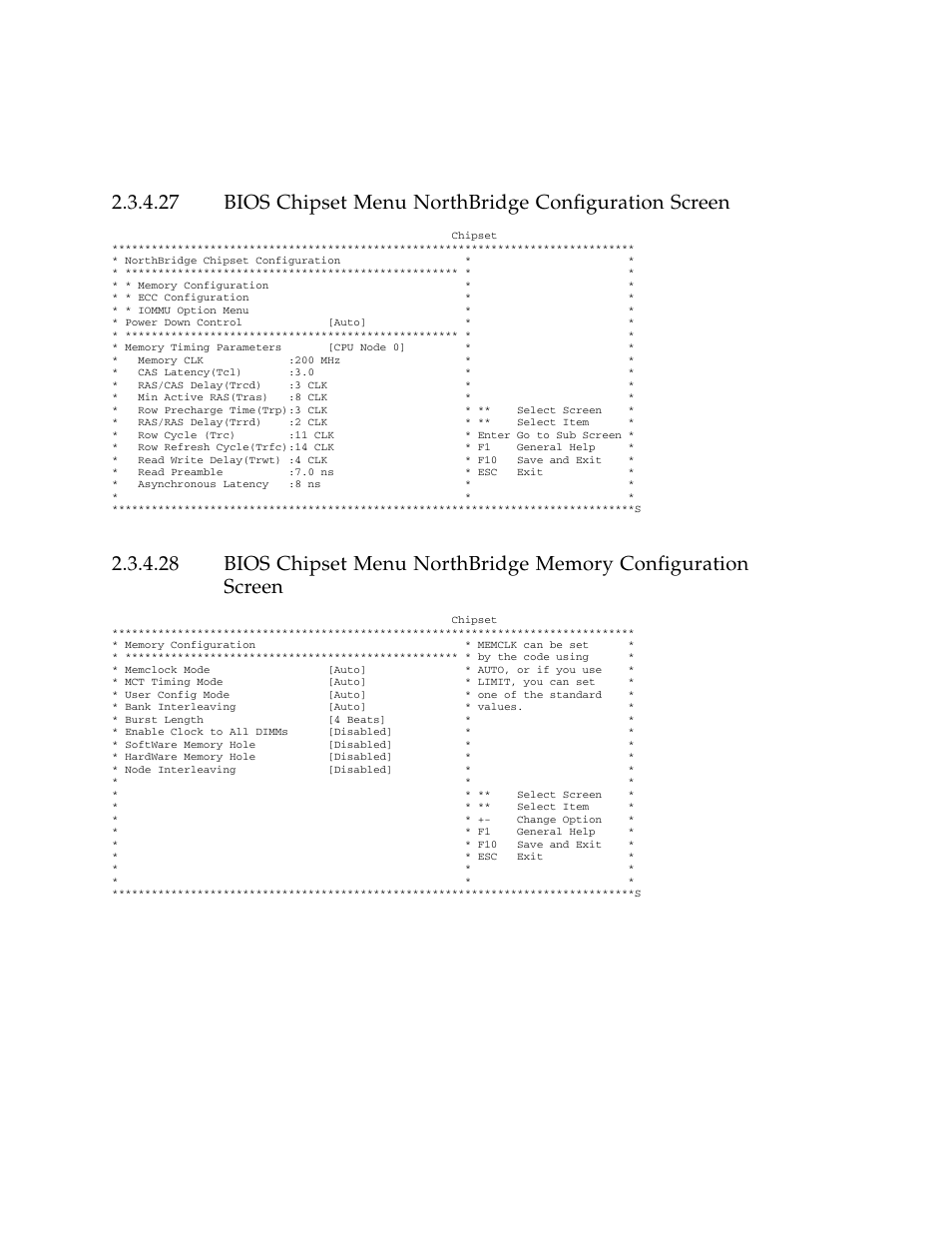 Bios chipset menu northbridge configuration screen | Sun Microsystems Sun Fire X4100 User Manual | Page 50 / 302