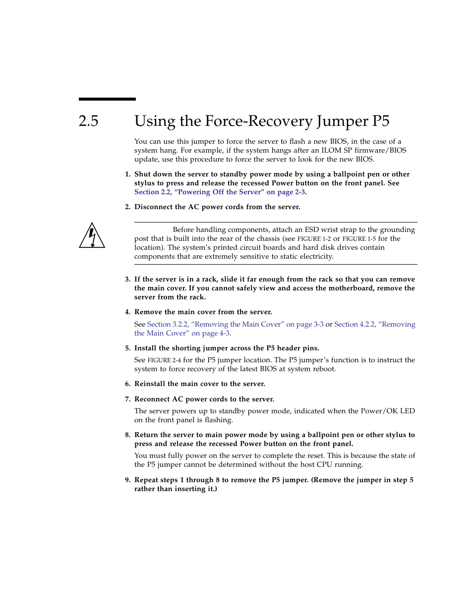 5 using the force-recovery jumper p5, Using the force-recovery jumper p5 | Sun Microsystems Sun Fire X4100 User Manual | Page 57 / 302