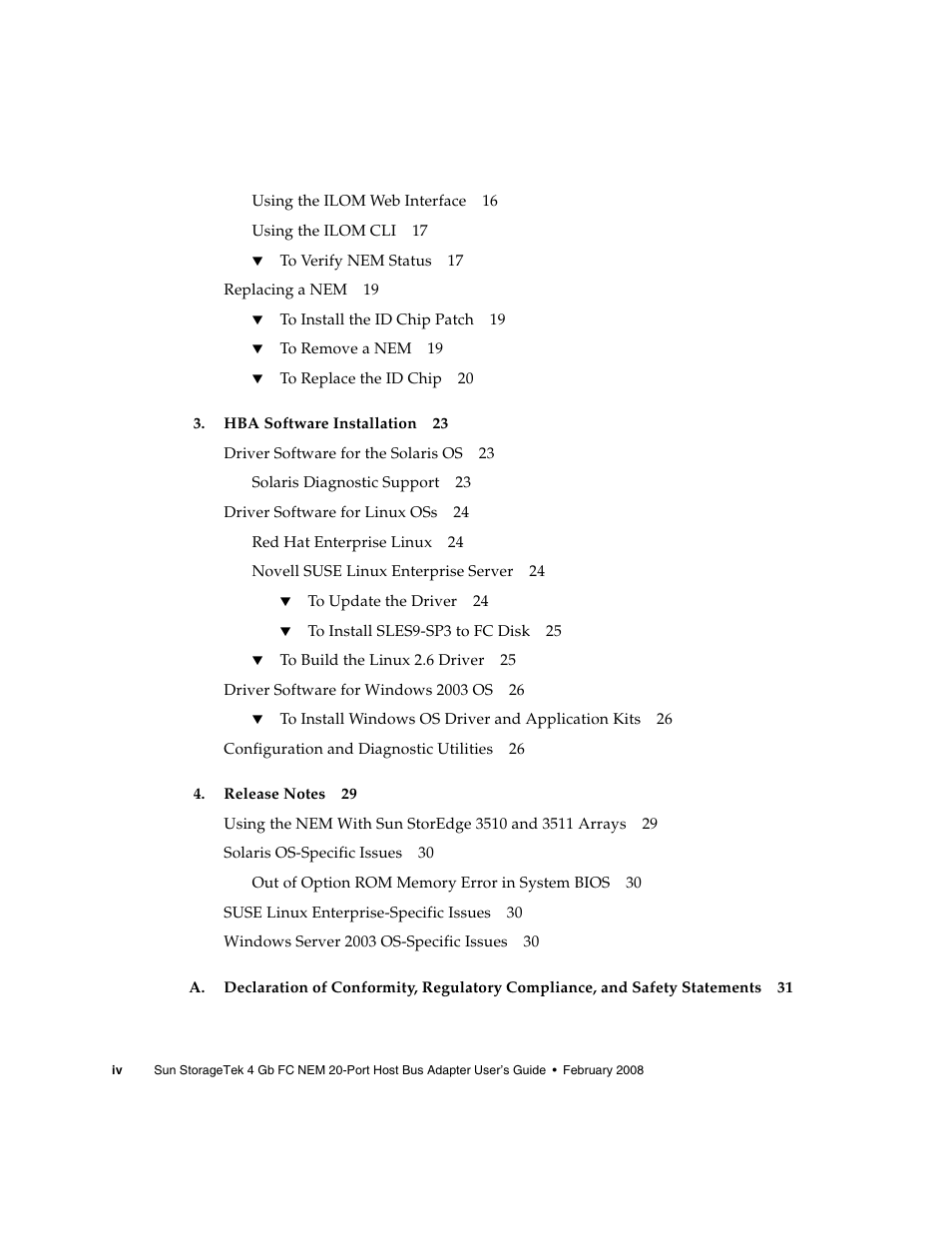 Sun Microsystems Sun StorageTek SG-XPCIE20FC-NEM-Z User Manual | Page 4 / 68
