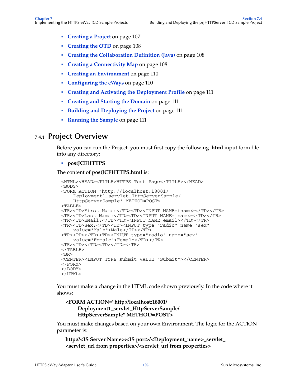 1 project overview, Project overview | Sun Microsystems 5.1.1 User Manual | Page 105 / 114