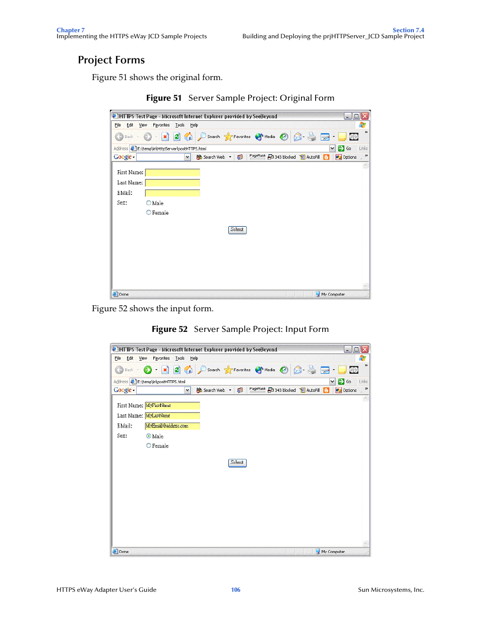Project forms | Sun Microsystems 5.1.1 User Manual | Page 106 / 114