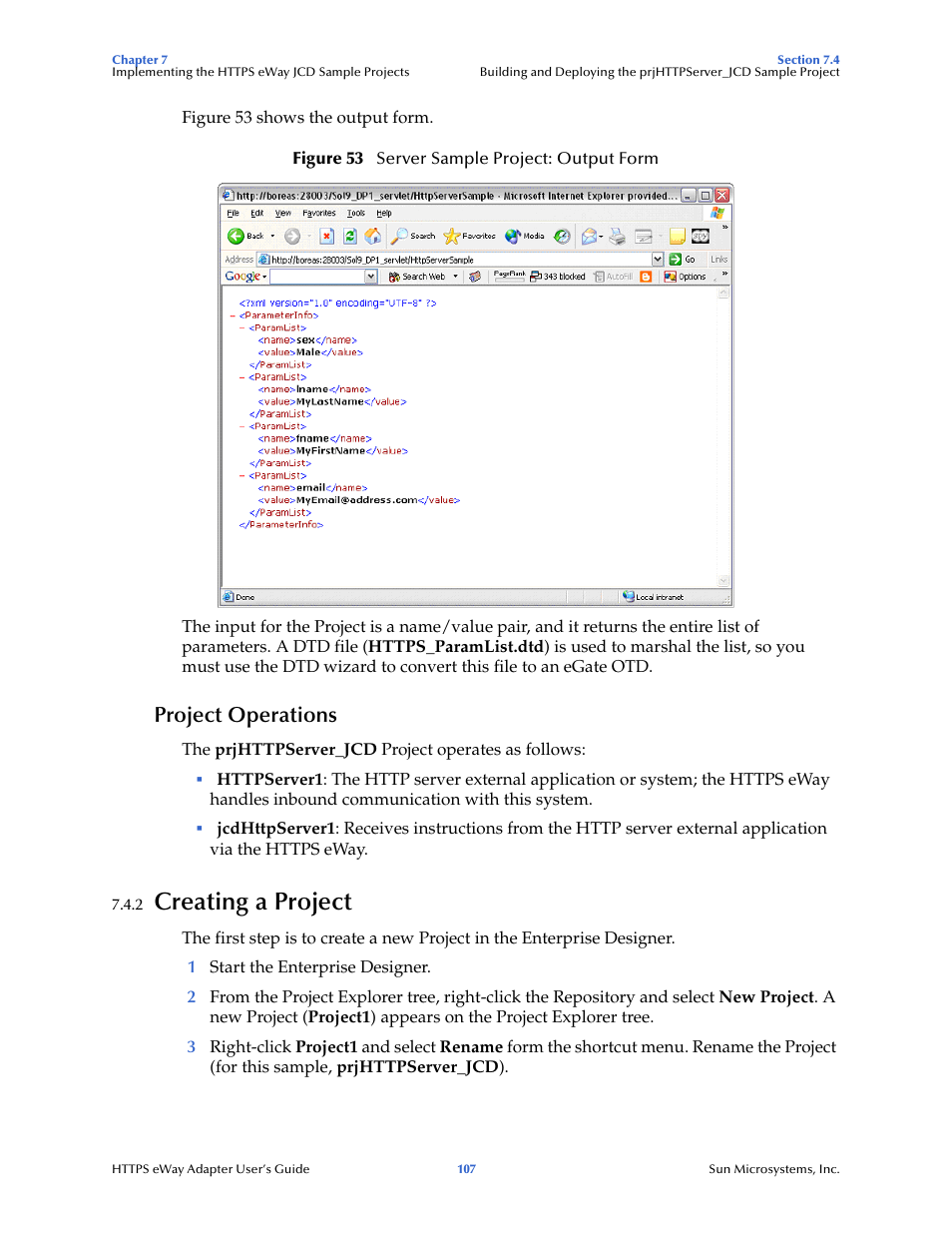 Project operations, 2 creating a project, Creating a project | Sun Microsystems 5.1.1 User Manual | Page 107 / 114