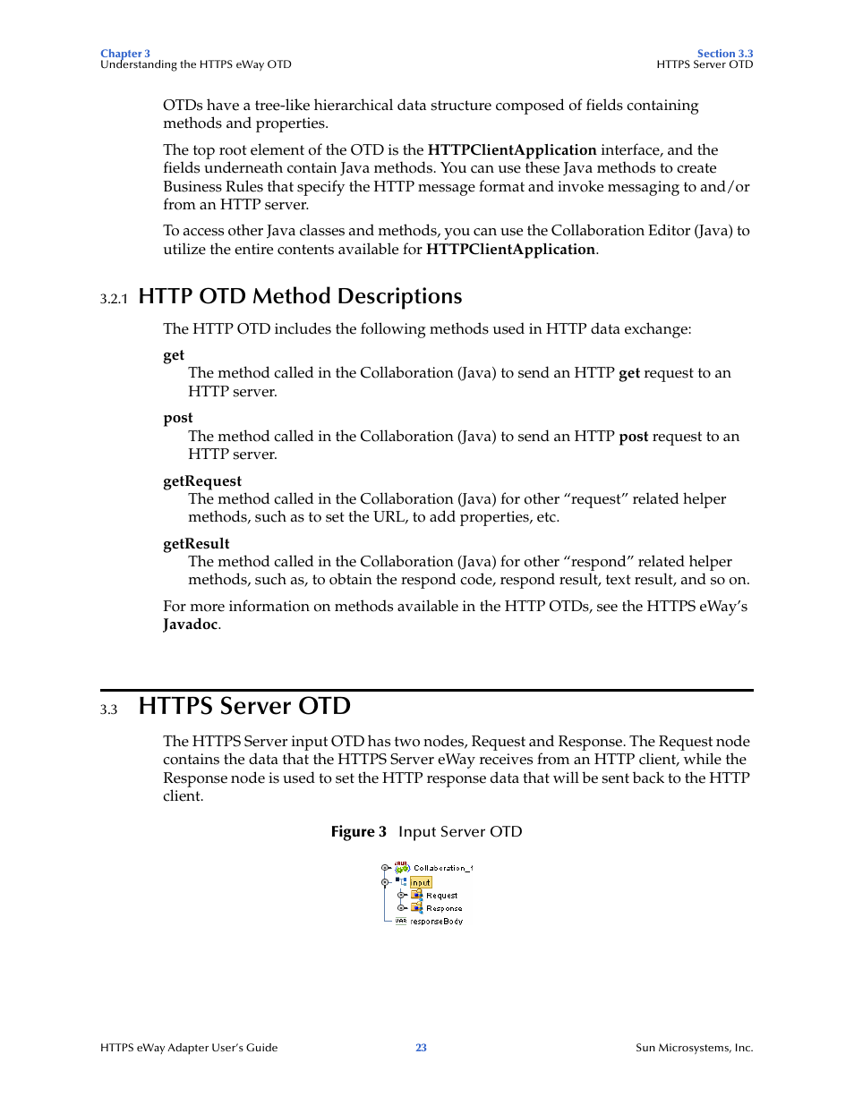1 http otd method descriptions, 3 https server otd, Http otd method descriptions | Https server otd | Sun Microsystems 5.1.1 User Manual | Page 23 / 114