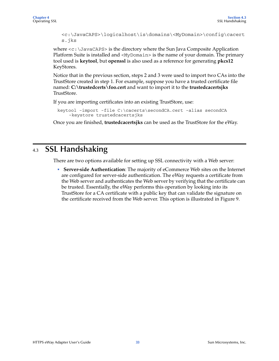 3 ssl handshaking, Ssl handshaking | Sun Microsystems 5.1.1 User Manual | Page 33 / 114
