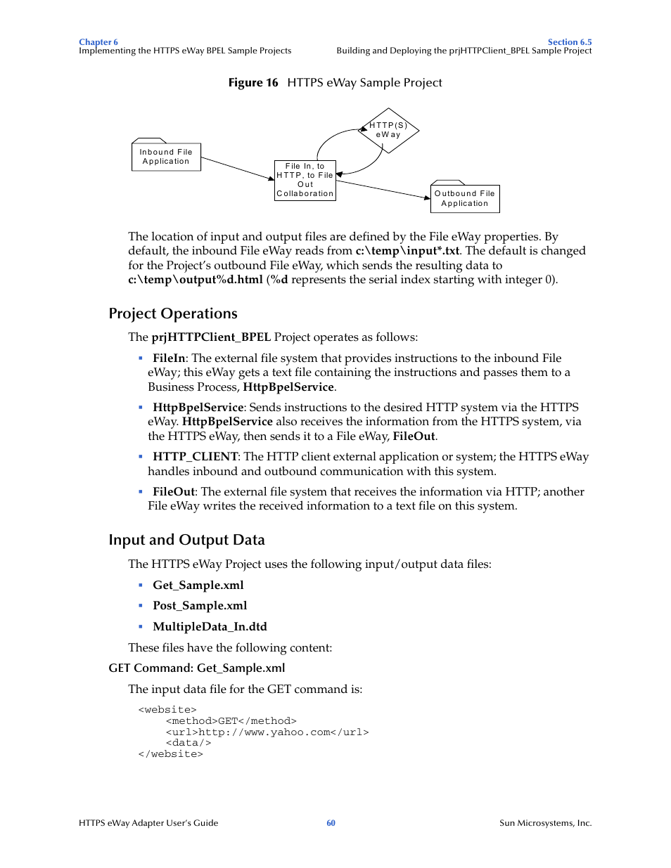 Project operations, Input and output data, Figure 16 s | Sun Microsystems 5.1.1 User Manual | Page 60 / 114