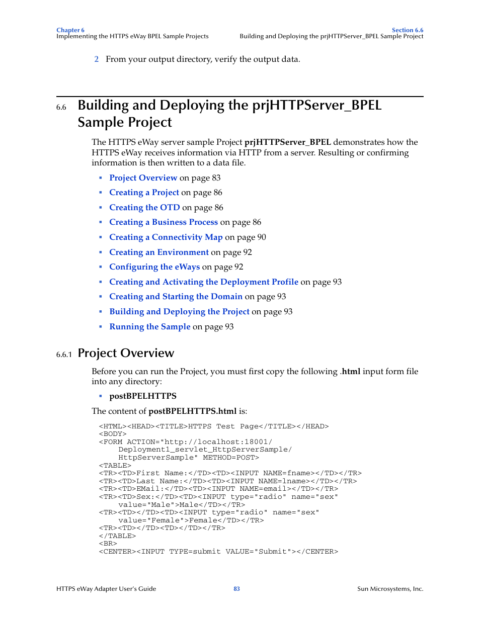 1 project overview, Project overview | Sun Microsystems 5.1.1 User Manual | Page 83 / 114