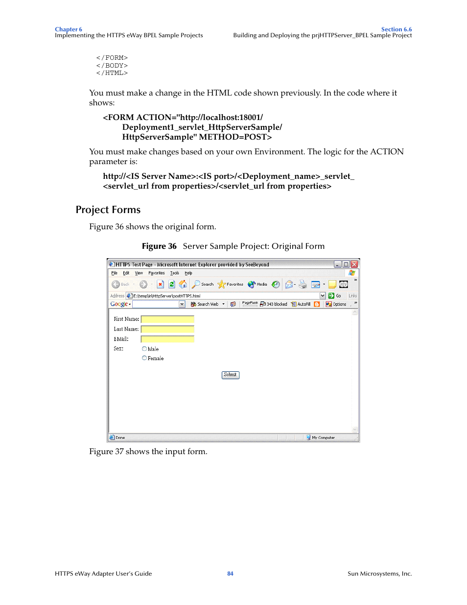 Project forms | Sun Microsystems 5.1.1 User Manual | Page 84 / 114