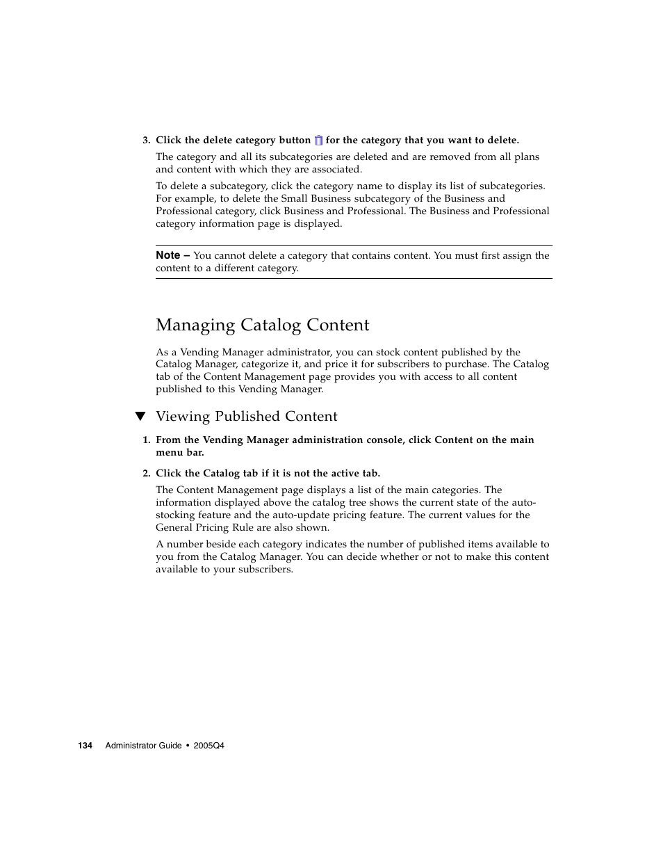 Managing catalog content, Viewing published content | Sun Microsystems Sun Java System Content Delivery Server 5 User Manual | Page 153 / 283