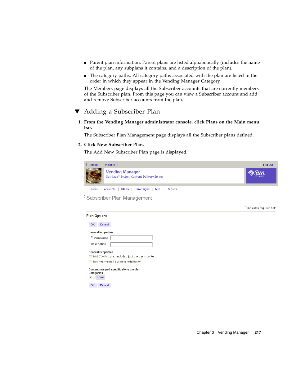 Adding a subscriber plan | Sun Microsystems Sun Java System Content Delivery Server 5 User Manual | Page 236 / 283