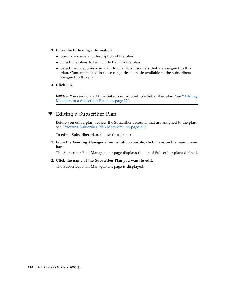 Editing a subscriber plan | Sun Microsystems Sun Java System Content Delivery Server 5 User Manual | Page 237 / 283