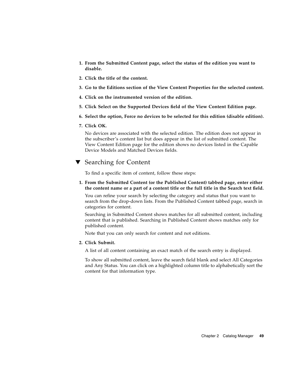 Searching for content | Sun Microsystems Sun Java System Content Delivery Server 5 User Manual | Page 67 / 283