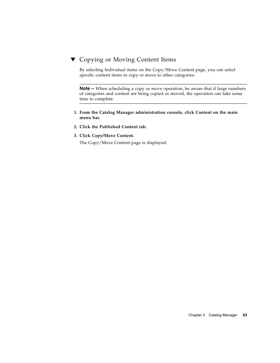 Copying or moving content items, Copying or, Ee. see | Copying or moving content | Sun Microsystems Sun Java System Content Delivery Server 5 User Manual | Page 81 / 283