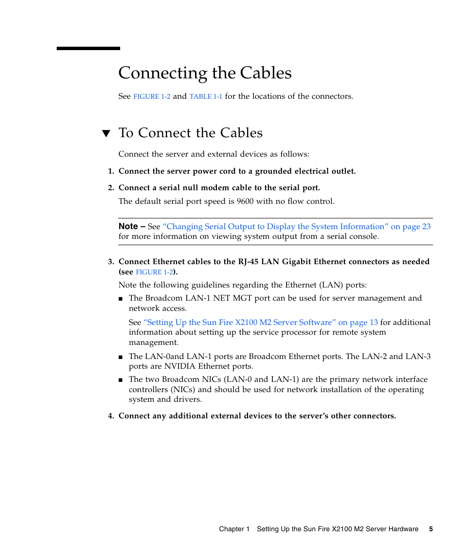 Connecting the cables, To connect the cables | Sun Microsystems Sun Fire X2100 M2 User Manual | Page 9 / 40