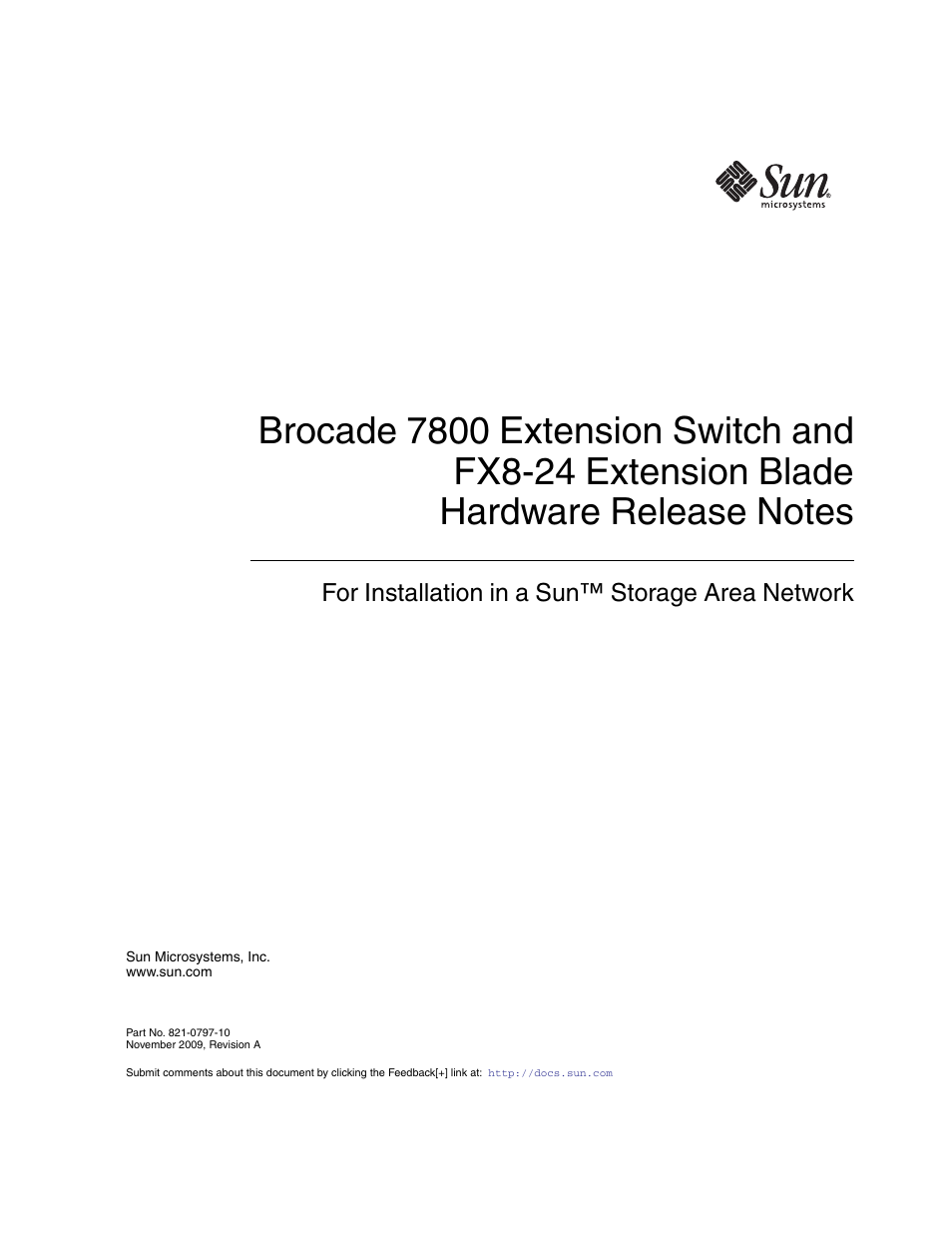 Sun Microsystems Brocade Extension Switch 7800 User Manual | 16 pages