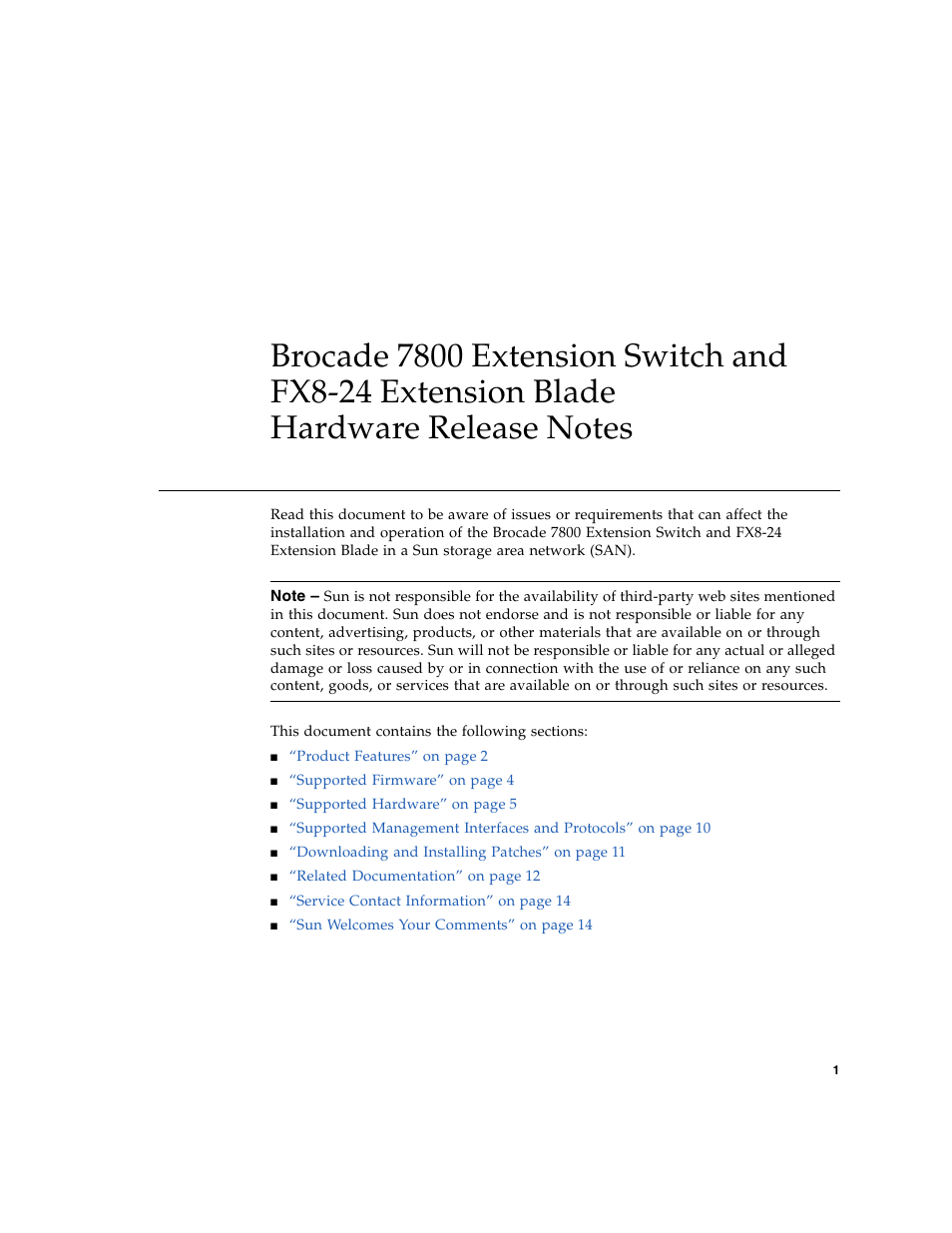 Sun Microsystems Brocade Extension Switch 7800 User Manual | Page 3 / 16