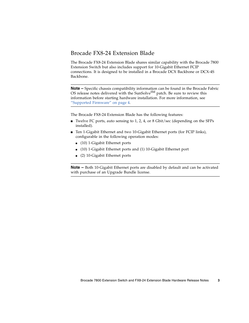 Brocade fx8-24 extension blade | Sun Microsystems Brocade Extension Switch 7800 User Manual | Page 5 / 16