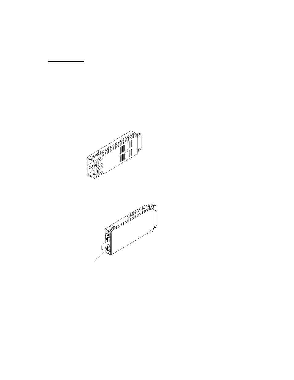 2 gbic, Figure13 gbic that does not have a bail, Figure14 gbic that has a bail | Gbic | Sun Microsystems STOREDGE FC-100 User Manual | Page 21 / 38