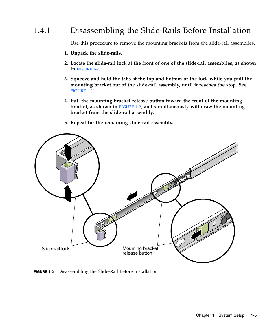 Disassembling the slide-rails before installation | Sun Microsystems SUN FIRE X2100 User Manual | Page 15 / 78