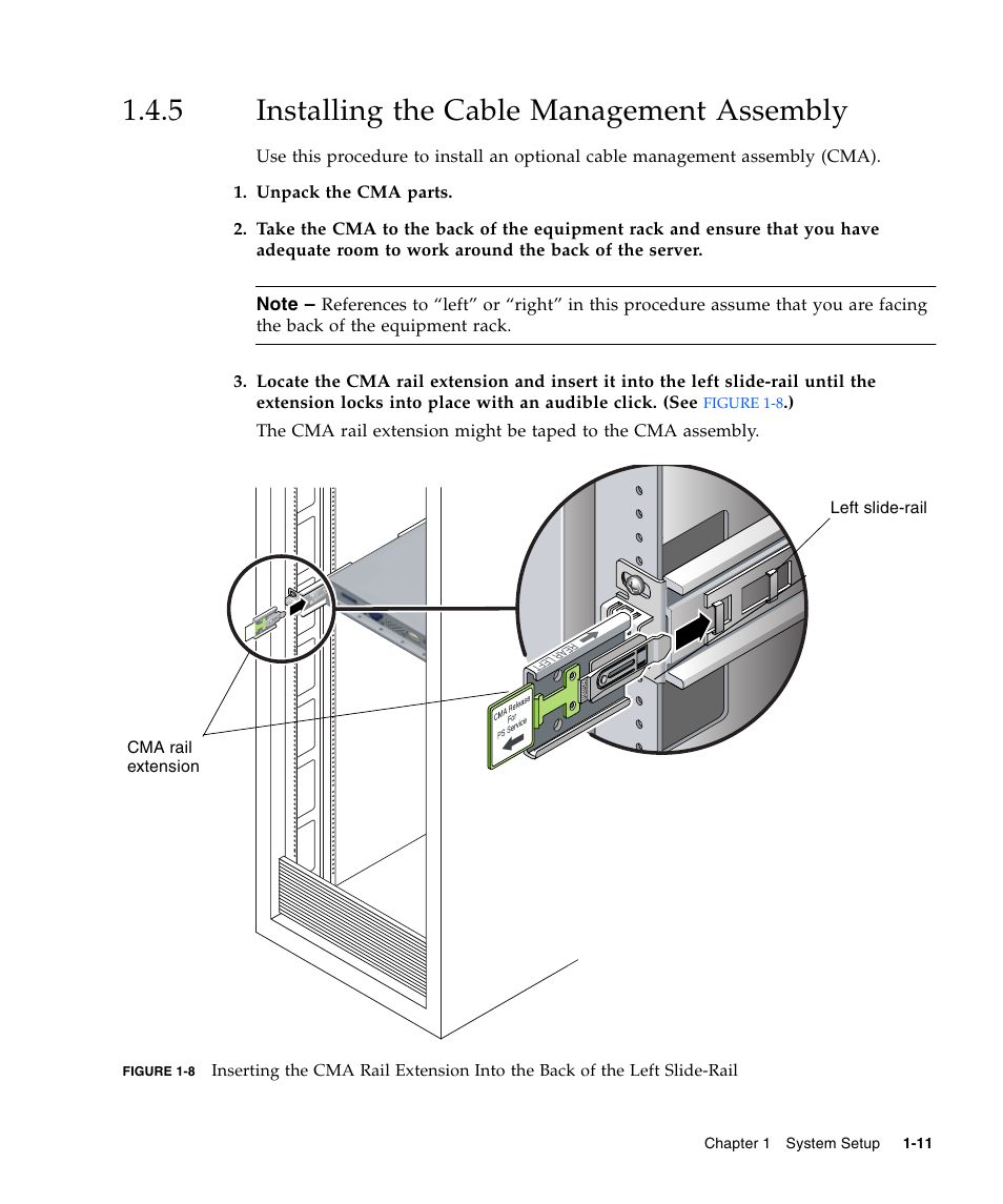 5 installing the cable management assembly, Installing the cable management assembly | Sun Microsystems SUN FIRE X2100 User Manual | Page 21 / 78