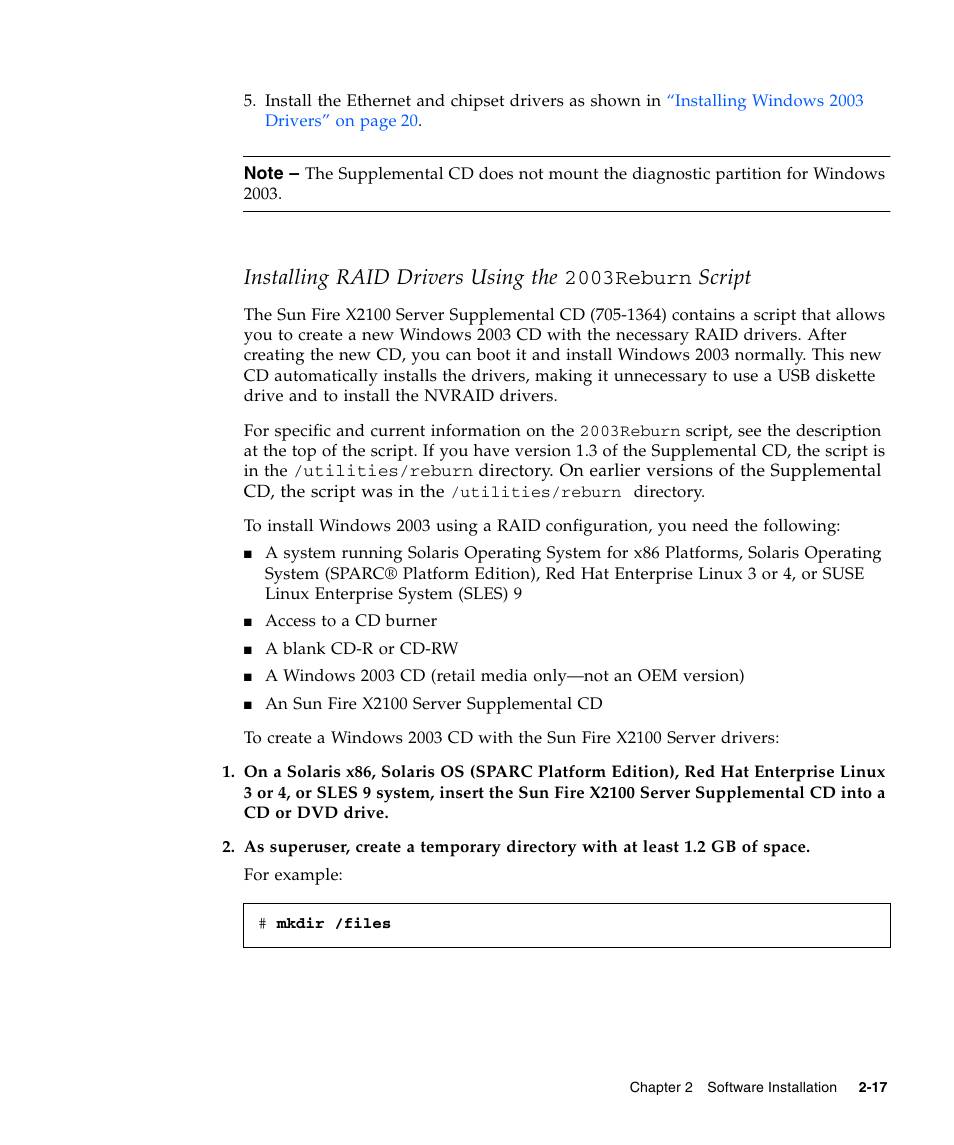 Section | Sun Microsystems SUN FIRE X2100 User Manual | Page 51 / 78