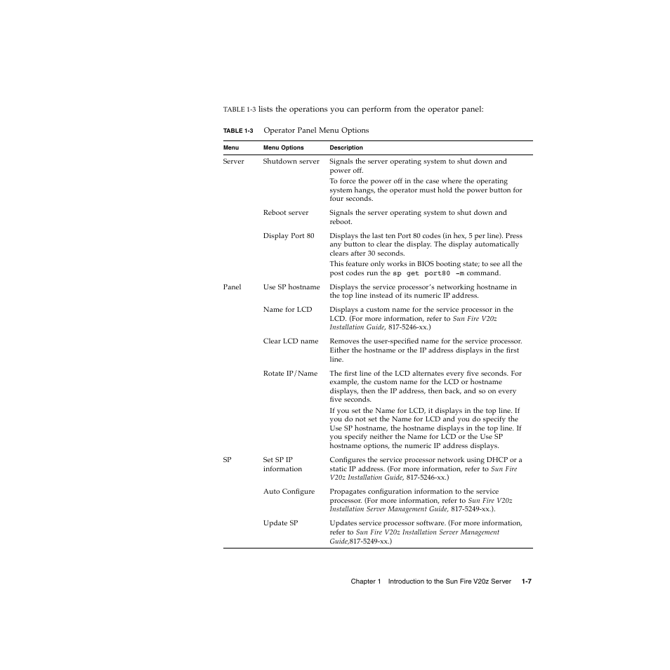 Sun Microsystems Sun Fire V20z User Manual | Page 17 / 106