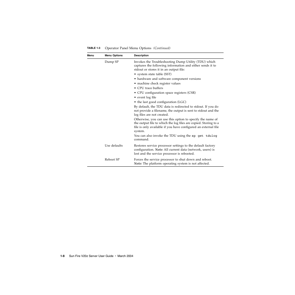 Sun Microsystems Sun Fire V20z User Manual | Page 18 / 106