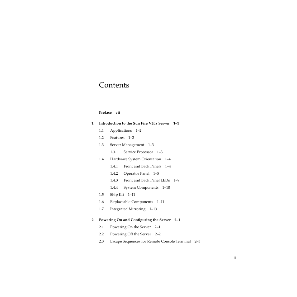 Sun Microsystems Sun Fire V20z User Manual | Page 3 / 106