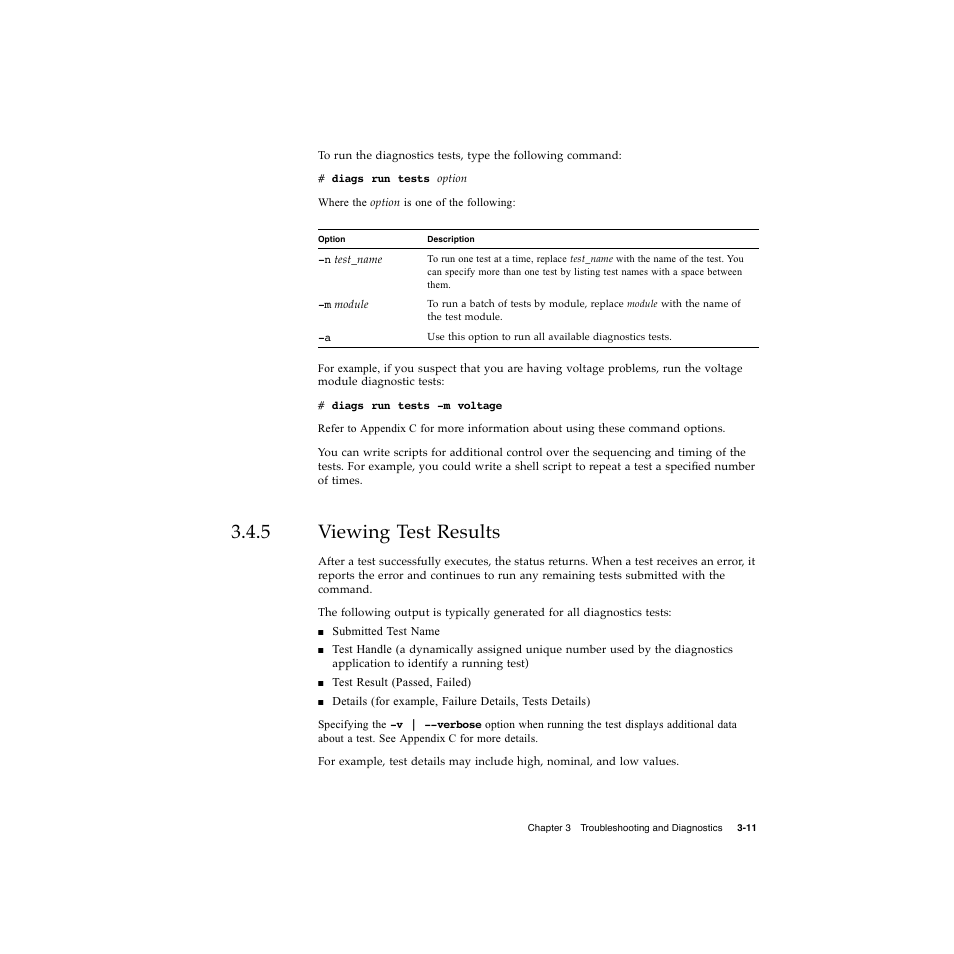 5 viewing test results, Viewing test results 3–11 | Sun Microsystems Sun Fire V20z User Manual | Page 51 / 106