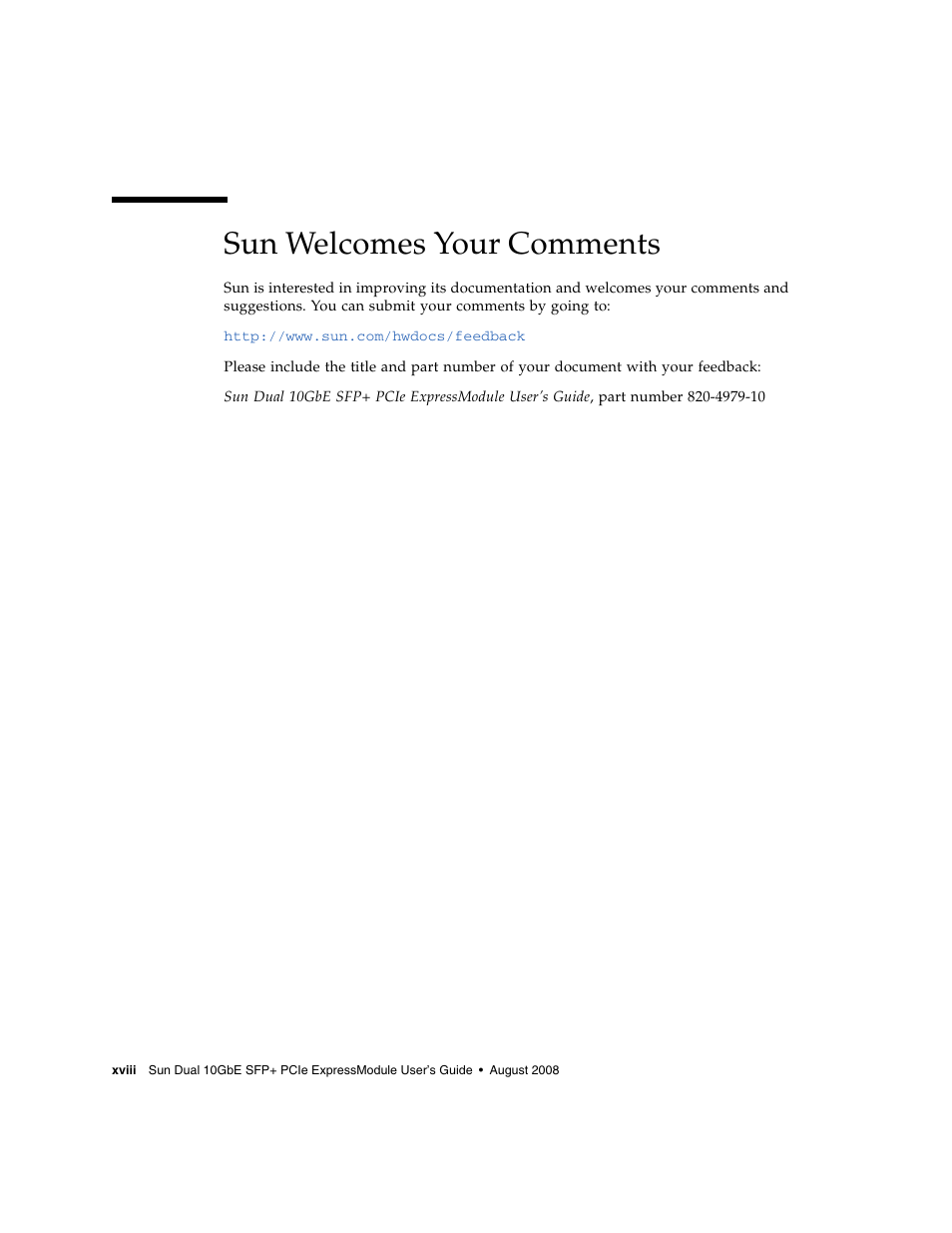 Sun welcomes your comments | Sun Microsystems 5945532 User Manual | Page 18 / 58