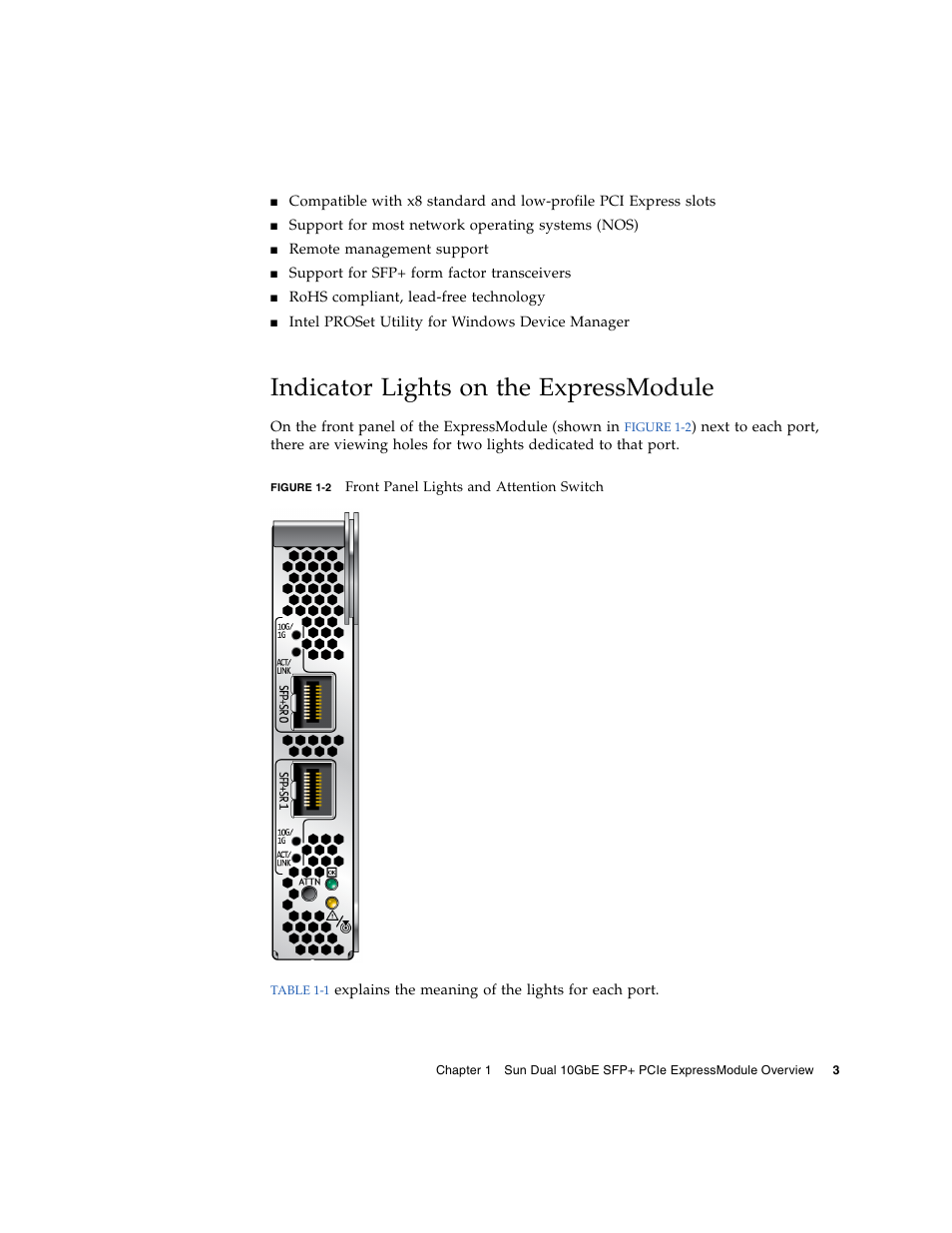 Indicator lights on the expressmodule | Sun Microsystems 5945532 User Manual | Page 21 / 58