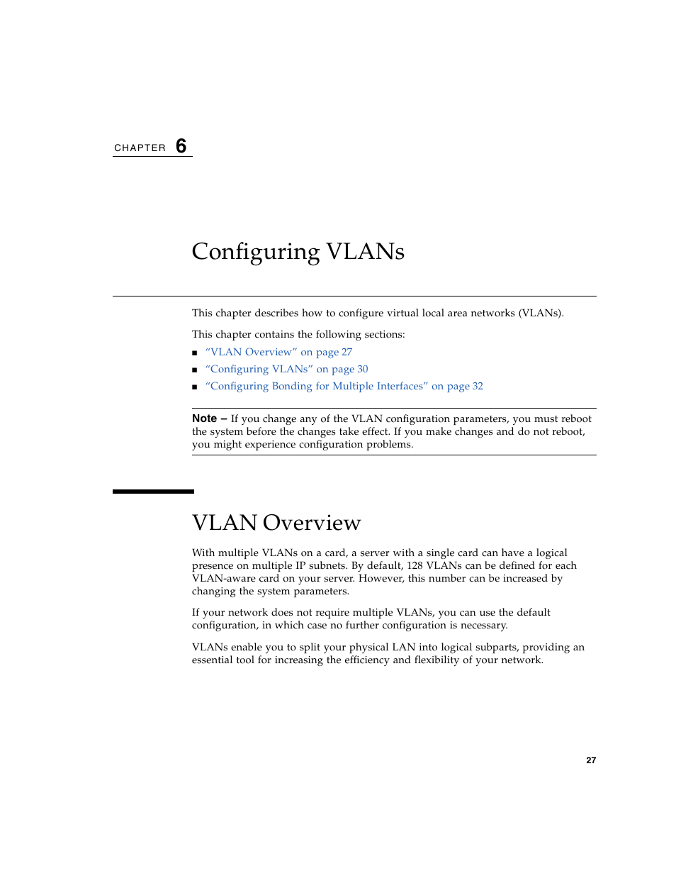 Configuring vlans, Vlan overview | Sun Microsystems 5945532 User Manual | Page 45 / 58