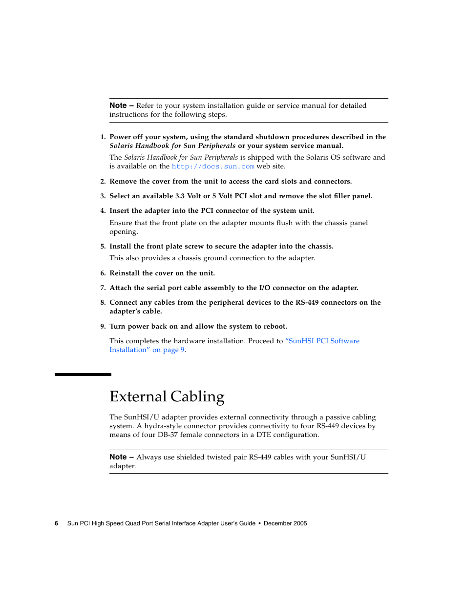 External cabling | Sun Microsystems Interface Adapter User Manual | Page 26 / 66