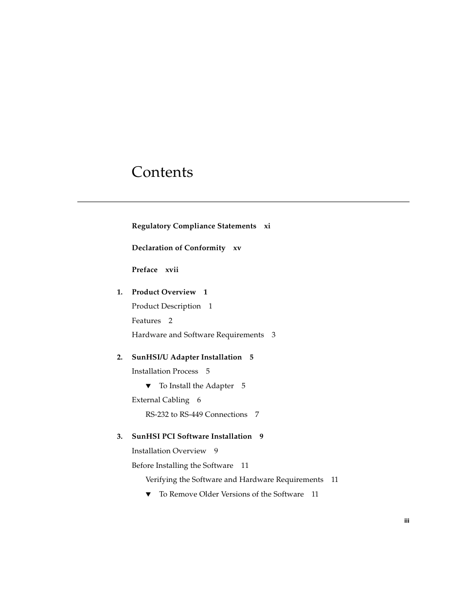 Sun Microsystems Interface Adapter User Manual | Page 3 / 66